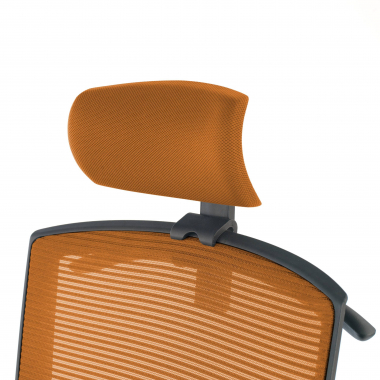 chaise ergonomique orange structure noire appui tete maille accoudoirs reglables 1d soutien lombaire appui tete 9