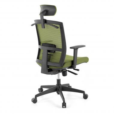 chaise ergonomique vert structure noire appui tete maille accoudoirs reglables 1d soutien lombaire appui tete 7