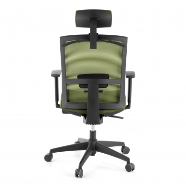 chaise ergonomique vert structure noire appui tete maille accoudoirs reglables 1d soutien lombaire appui tete 8
