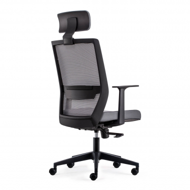 chaise pivotante gris avec appui tete maille accoudoirs mobiles soutien lombaire appui tete 6