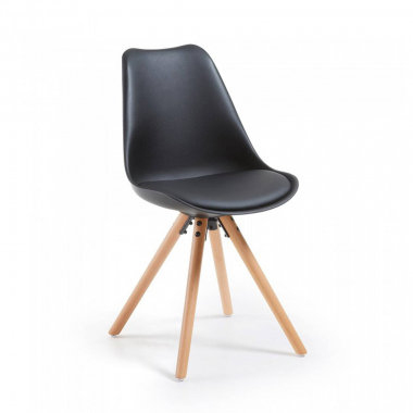 chaise scandinave noir chaise pieds en bois plastique sans accoudoirs 1