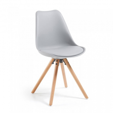 chaise scandinave gris chaise pieds en bois plastique sans accoudoirs 1