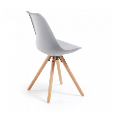 chaise scandinave gris chaise pieds en bois plastique sans accoudoirs 4