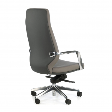 fauteuil de bureau gris dossier haut bicolore simil cuir accoudoirs rembourres 6