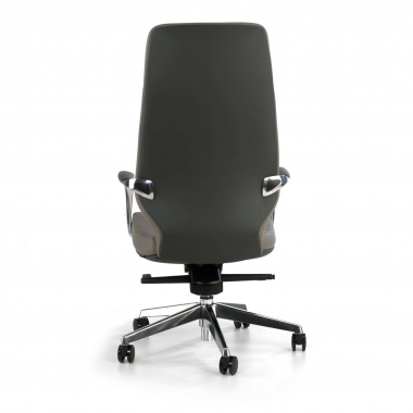 fauteuil de bureau gris dossier haut bicolore simil cuir accoudoirs rembourres 7
