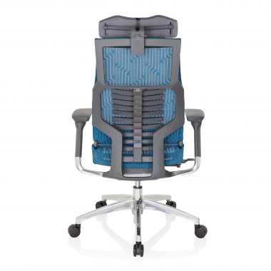 chaise de bureau pas cher bleu structure noire maille accoudoirs reglables 4d soutien lombaire appui tete 8