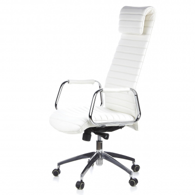 fauteuil de bureau blanc cuir naturel cuir authentique accoudoirs rembourres appui tete 7