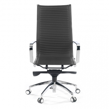 chaise de bureau gris structure chromee similicuir simil cuir accoudoirs fixes 3