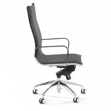 chaise de bureau gris structure chromee similicuir simil cuir accoudoirs fixes 4