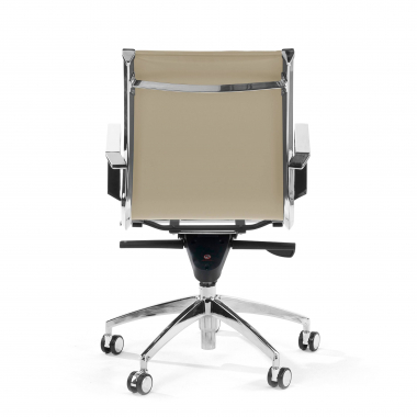 fauteuil de bureau beige structure chromee similicuir simil cuir accoudoirs fixes 7