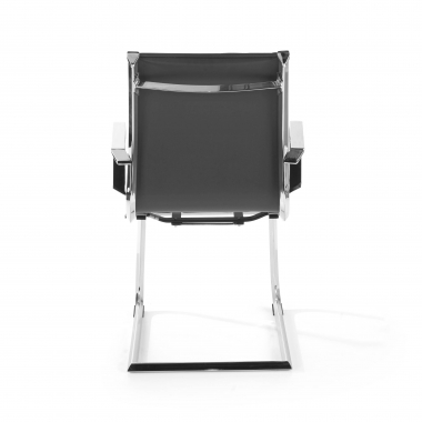 chaise de conference gris structure chromee similicuir simil cuir accoudoirs fixes 7