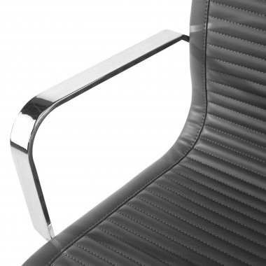 chaise de conference gris structure chromee similicuir simil cuir accoudoirs fixes 5