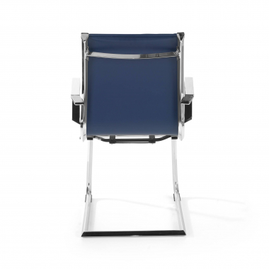 chaise de conference bleu structure chromee similicuir simil cuir accoudoirs fixes 7