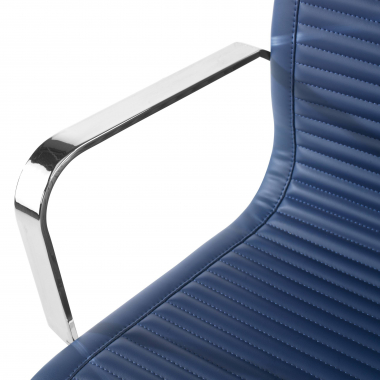 chaise de conference bleu structure chromee similicuir simil cuir accoudoirs fixes 5