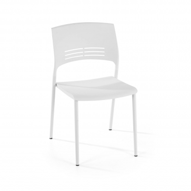 chaise de conference blanc monza plastique sans accoudoirs 1