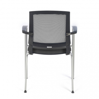 chaise visiteur gris adam maille accoudoirs fixes 8