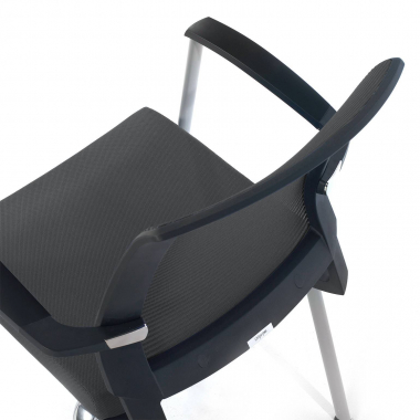 chaise visiteur gris adam maille accoudoirs fixes 5
