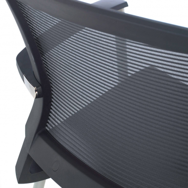 chaise visiteur gris adam maille accoudoirs fixes 4