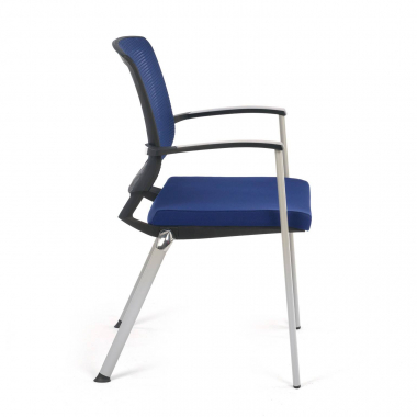 chaise visiteur bleu adam maille accoudoirs fixes 6