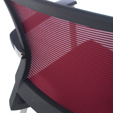 chaise visiteur rouge adam maille accoudoirs fixes 5