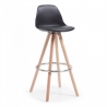 Tabouret haut Norway avec pieds en bois, design scandinave