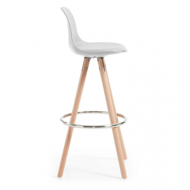 tabouret de bar gris tabouret pieds en bois simil cuir sans accoudoirs 3