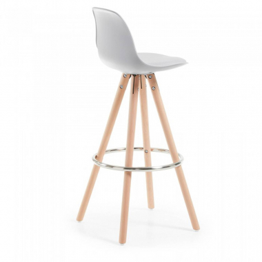 tabouret de bar gris tabouret pieds en bois simil cuir sans accoudoirs 5