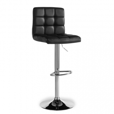 tabouret de bar noir eliot simil cuir sans accoudoirs 1