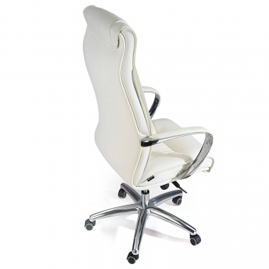 fauteuil de bureau blanc dosseret haut similicuir simil cuir accoudoirs rembourres 6