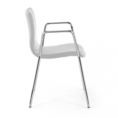chaise visiteur blanc avec des bras simil cuir accoudoirs fixes 5