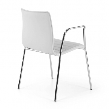 chaise visiteur blanc avec des bras simil cuir accoudoirs fixes 6