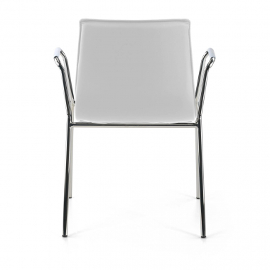 chaise visiteur blanc avec des bras simil cuir accoudoirs fixes 7