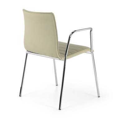 chaise visiteur beige avec des bras simil cuir accoudoirs fixes 6