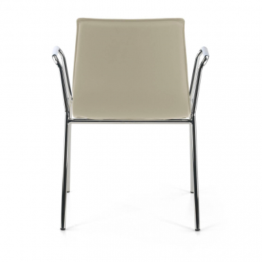 chaise visiteur beige avec des bras simil cuir accoudoirs fixes 7