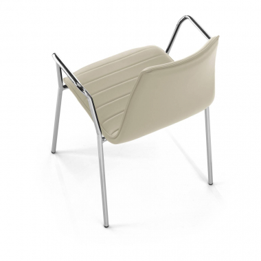 chaise visiteur beige avec des bras simil cuir accoudoirs fixes 5