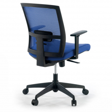 chaise ergonomique bleu structure noire maille accoudoirs reglables 1d soutien lombaire 8