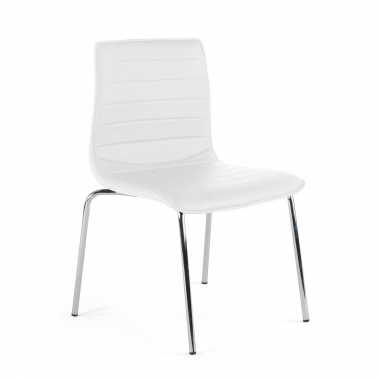 chaise de conference blanc 4 pattes simil cuir sans accoudoirs 1