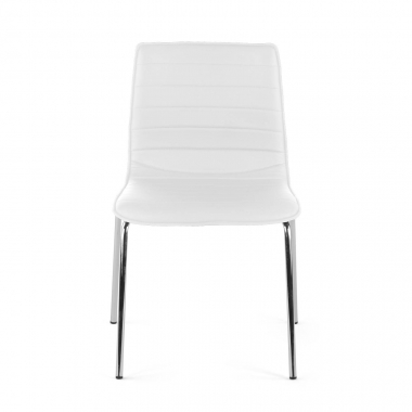 chaise de conference blanc 4 pattes simil cuir sans accoudoirs 3