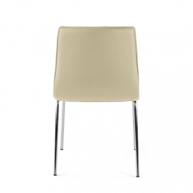 chaise de conference beige 4 pattes simil cuir sans accoudoirs 7