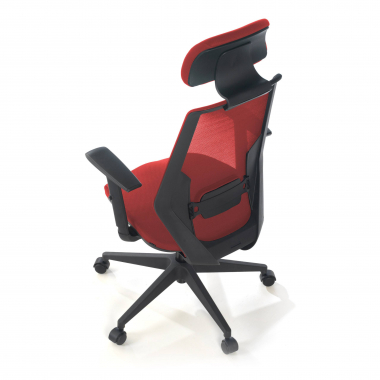 chaise de bureau rouge belinda maille accoudoirs reglables 1d soutien lombaire appui tete 7
