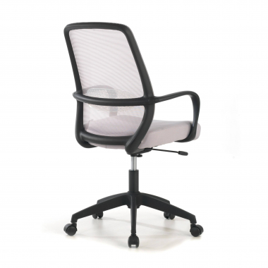 chaise pivotante gris structure noire maille accoudoirs fixes 7