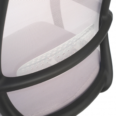 chaise pivotante gris structure noire maille accoudoirs fixes 4