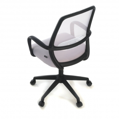 chaise pivotante gris structure noire maille accoudoirs fixes 9
