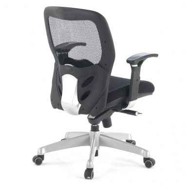 chaise teletravail noir sans appui tete maille accoudoirs reglables 3d soutien lombaire 6