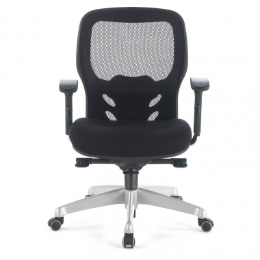 chaise teletravail noir sans appui tete maille accoudoirs reglables 3d soutien lombaire 4