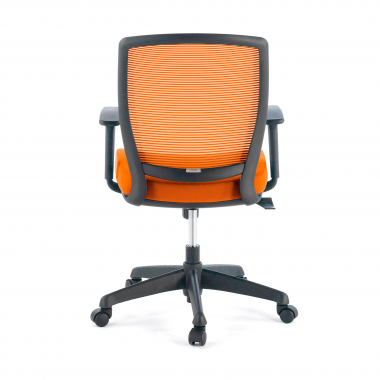 chaise pivotante orange chaise structure noire maille accoudoirs reglables 1d 6