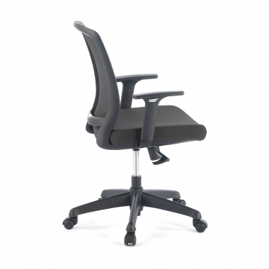chaise pivotante noir chaise structure noire maille accoudoirs reglables 1d 6