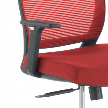 chaise pivotante rouge chaise structure noire maille accoudoirs reglables 1d 5