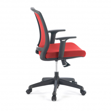 chaise pivotante rouge chaise structure noire maille accoudoirs reglables 1d 6