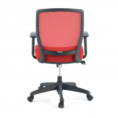 chaise pivotante rouge chaise structure noire maille accoudoirs reglables 1d 7